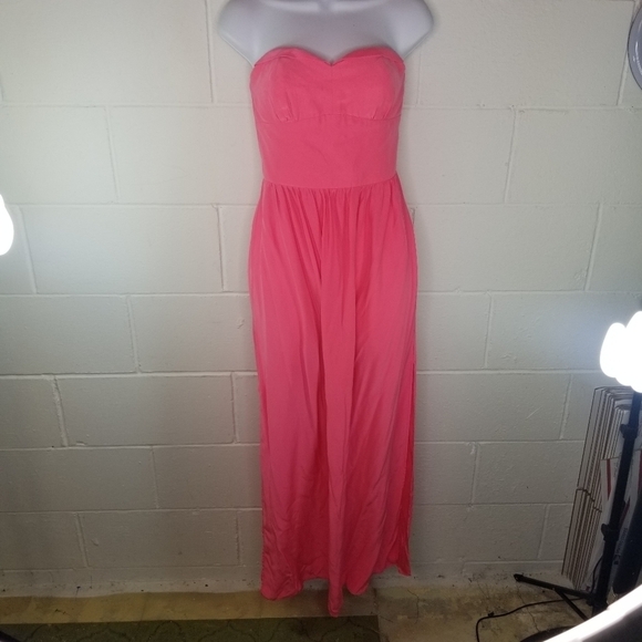 Amanda Uprichard Gizelle hot pink silk strapless maxi dress - Picture 4 of 11
